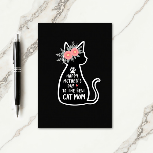 Cat Mom Floral Mothers Day Card