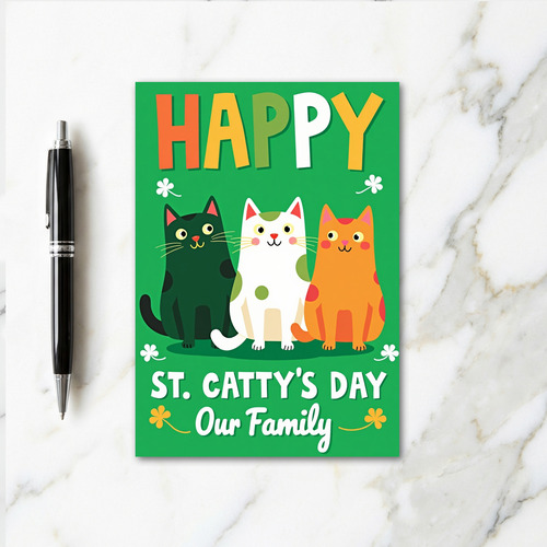Cat Polka Dots Family Card