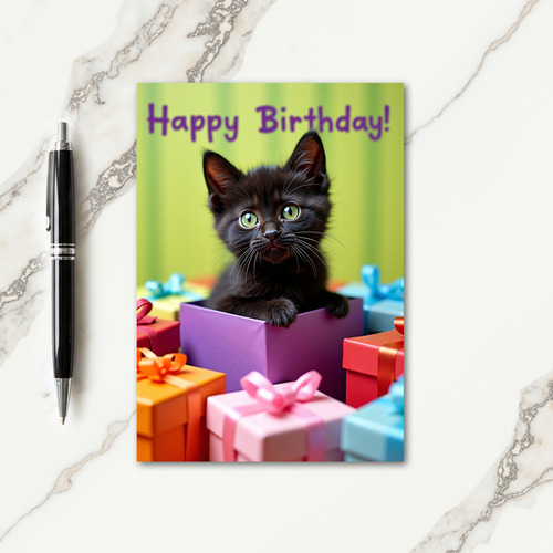 Cat Surprise Birthday Card