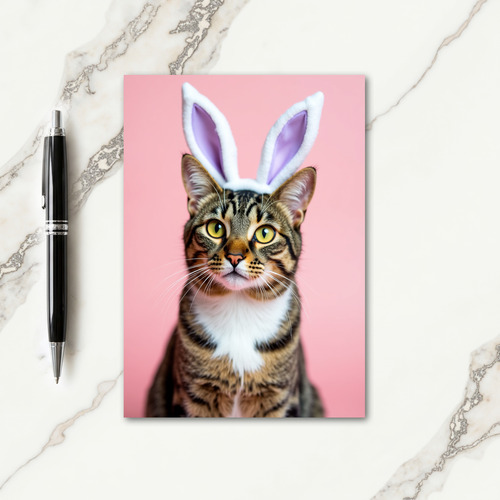 Cat With Ears Novelty Card