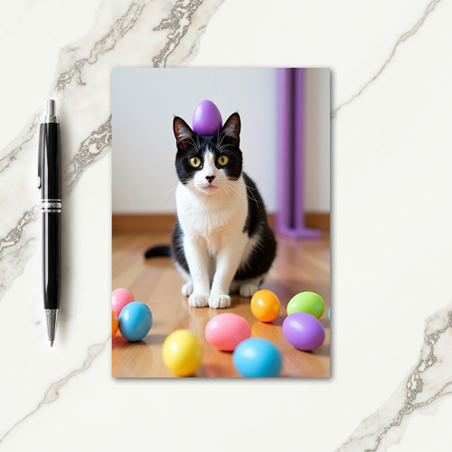 Cat With Egg Funny Pet Card