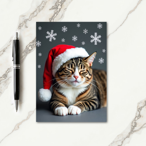 Cat With Hat Christmas Card thumbnail