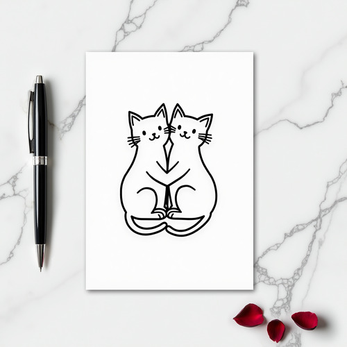 Cats Embrace Love Greeting Card