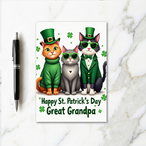 Cats Happy St Patricks Day Card