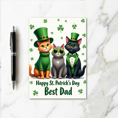 Cats Happy St Patricks Day Dad Card