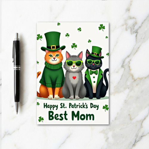 Cats Happy St Patricks Day Mom Card