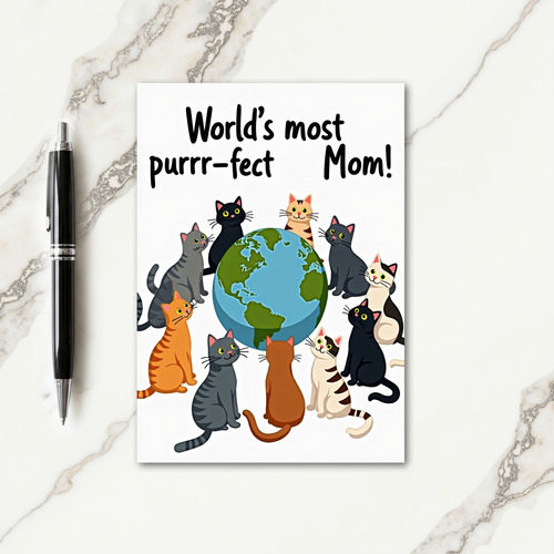 Cats Love World Mother Card