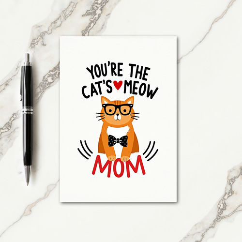Cats Meow Best Mom Illustration Card