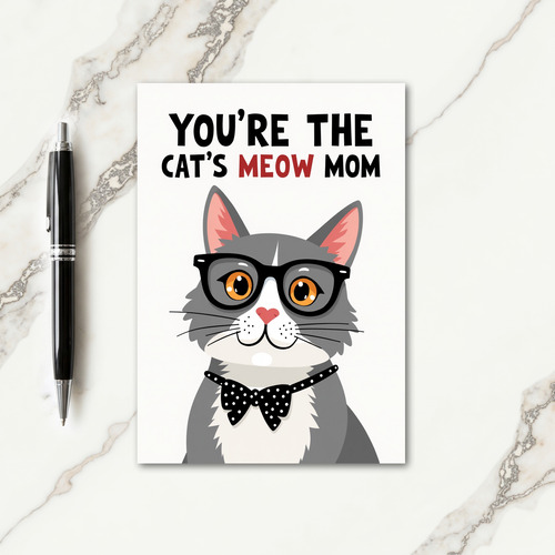 Cats Meow For Mom Greeting Card