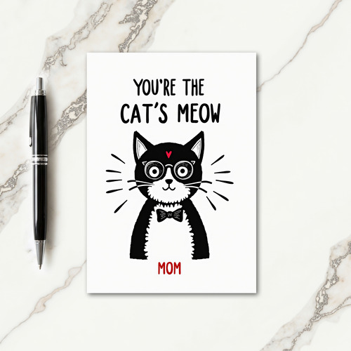 Cats Meow Loving Mom Day Card