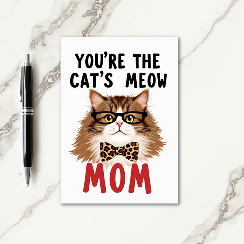 Cats Meow Mom Illustration Card
