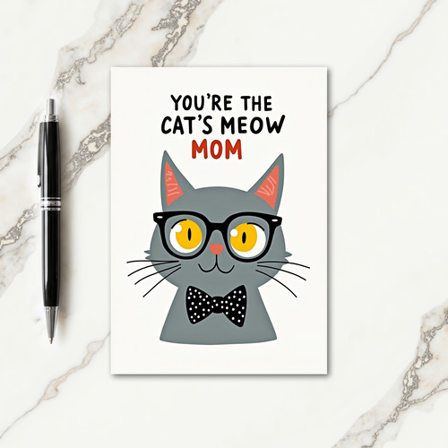 Cats Meow Moms Day Greeting Card