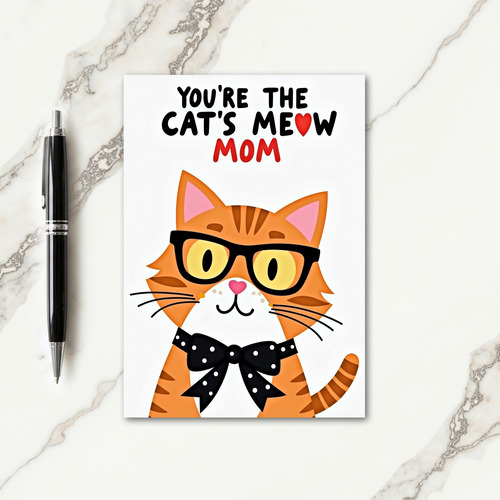 Cats Meow Moms Day Heart Card