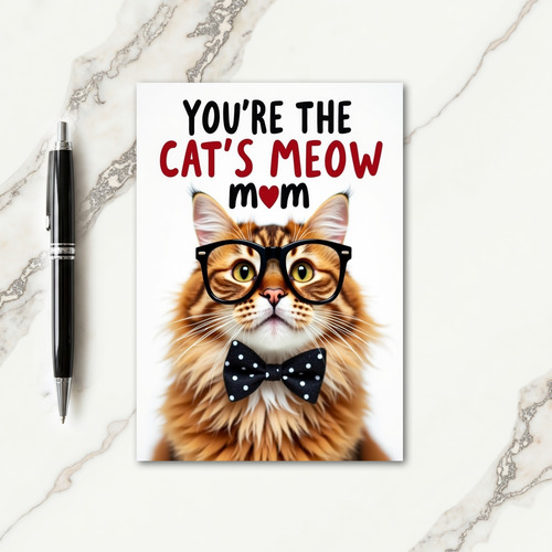 Cats Meow Moms Day Portrait Card