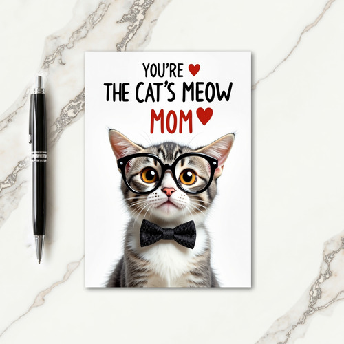 Cats Meow Mothers Day Cute Card