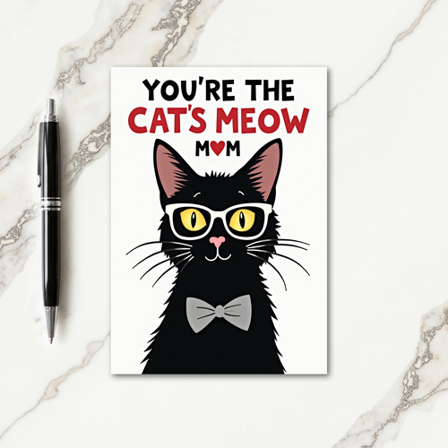 Cats Meow Mothers Day Heart Mom Card
