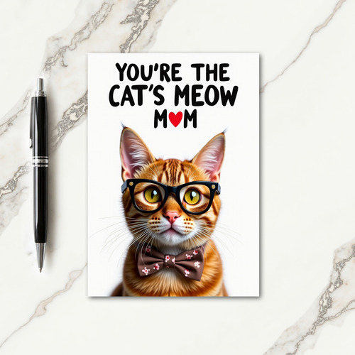 Cats Meow Mothers Day Portrait Card