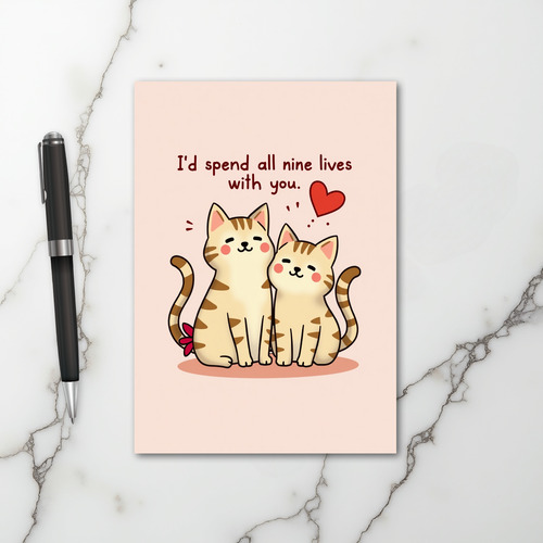 Cats Nine Lives Love Card