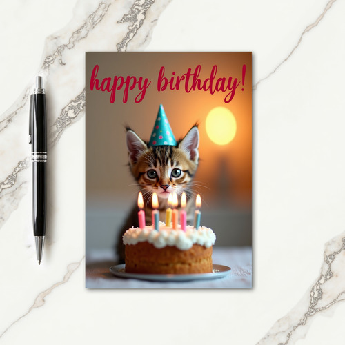Cats Party Hat Birthday Card