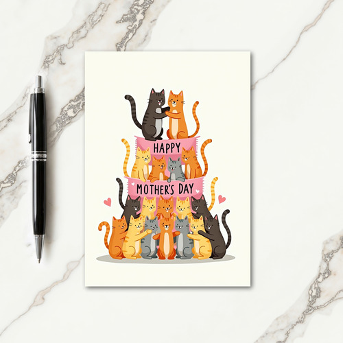 Cats Pyramid Mothers Day Card