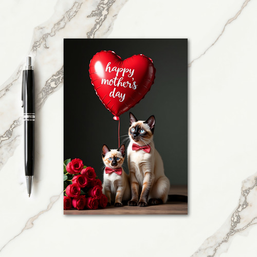 Cats Roses Mothers Day Love Card