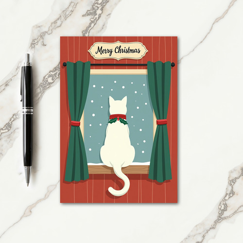 Cats Snowy Christmas Card