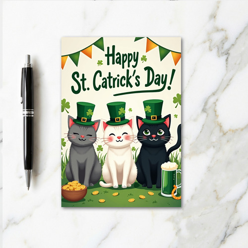 Cats St Catricks Day Fun Card