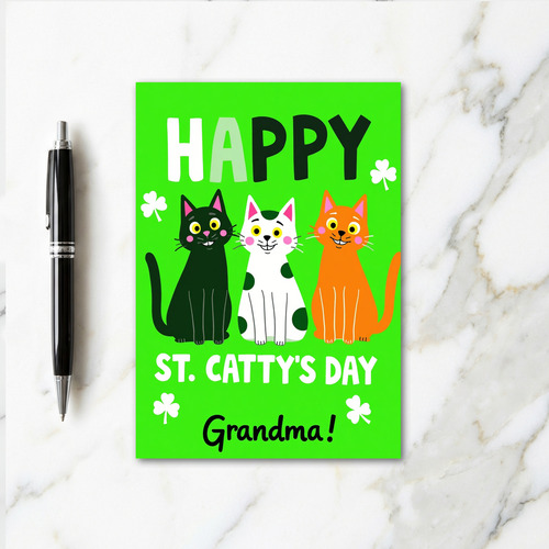 Cats St Cattys Day Grandma Card
