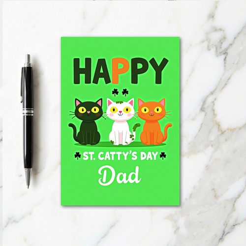 Cats St Cattys Day Retro Vector Art Card