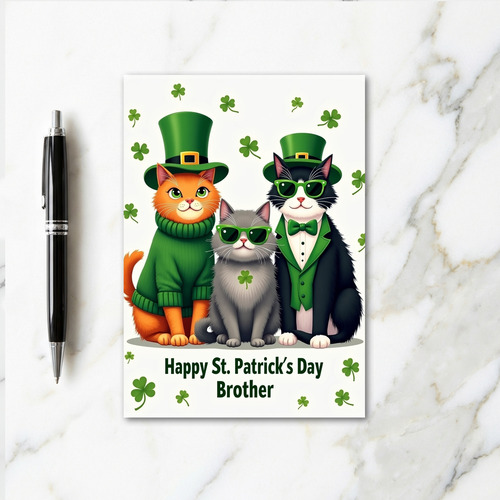 Cats St Patricks Day Brother Card