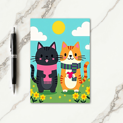 Cats Sweet Mothers Day Heart Card