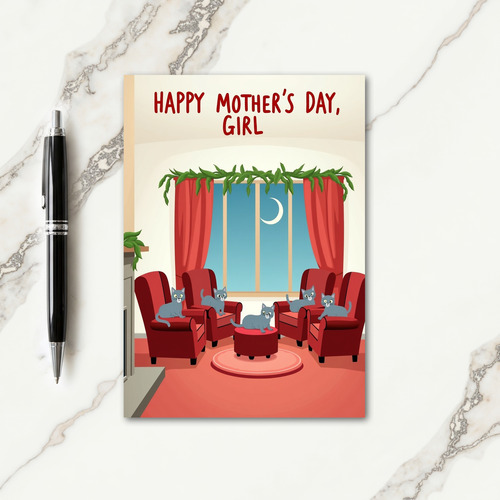 Cats Sweet Mothers Day Home Card