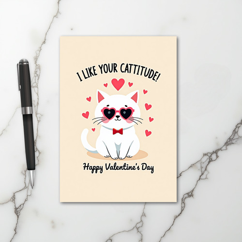 Cattitude Valentine Cat Card