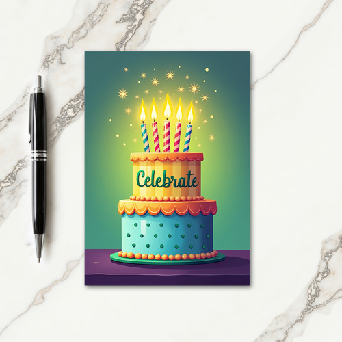 Celebrate Cake Birthday Card