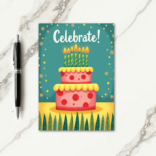 Celebrate Polka Dot Cake Card