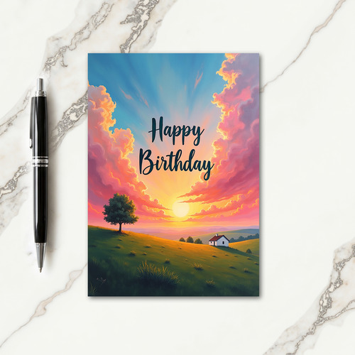 Celebration Birthday Sunset Sky Card