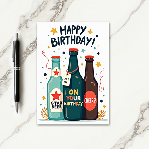 Celebration Bottles Birthday Card