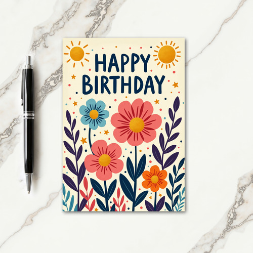 Celestial Blossom Birthday Card
