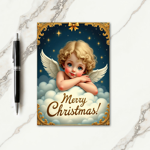 Celestial Cherub Christmas Card