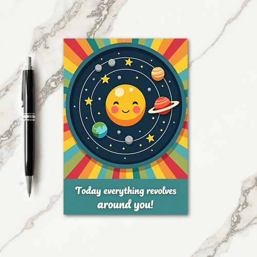 Celestial Planets Birthday Card