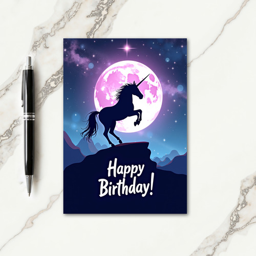 Celestial Unicorn Birthday Card