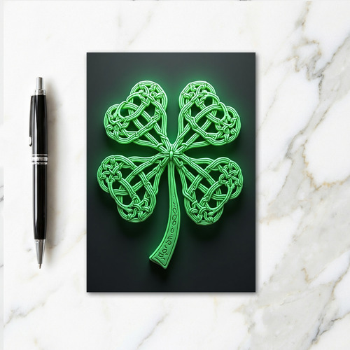 Celtic Clover Glow Art Card