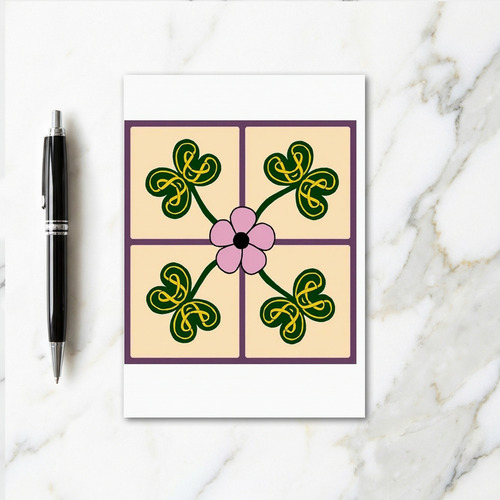 Celtic Flower Shamrock Art Card
