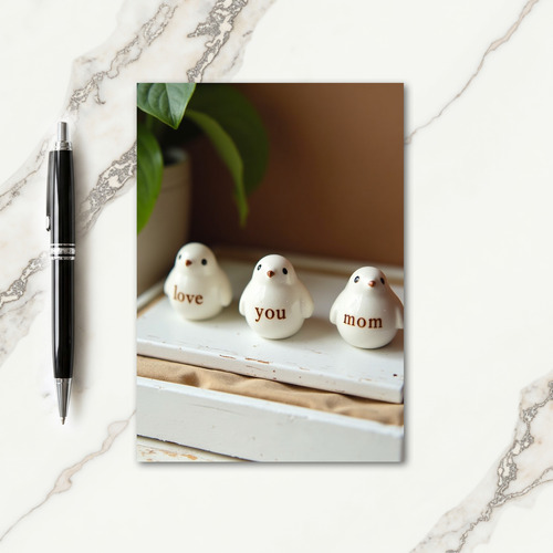 Ceramic Birds Love You Mom Card