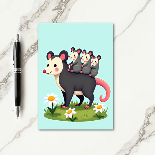 Ceramic Marsupial Family Card