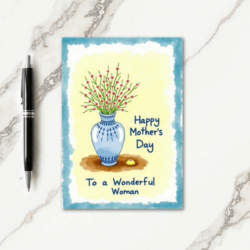 Ceramic Vase Mothers Day Card