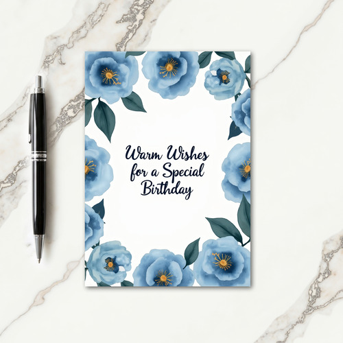 Cerulean Bloom Birthday Card