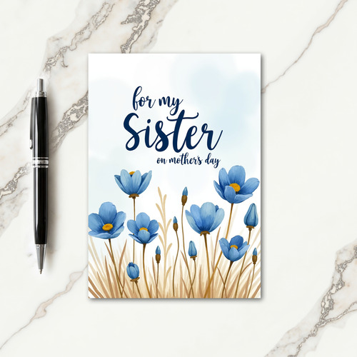 Cerulean Blossom Mothers Day Card