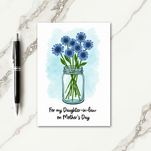 Cerulean Daisy Mothers Day Card