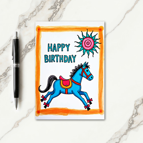 Cerulean Equine Birthday Card